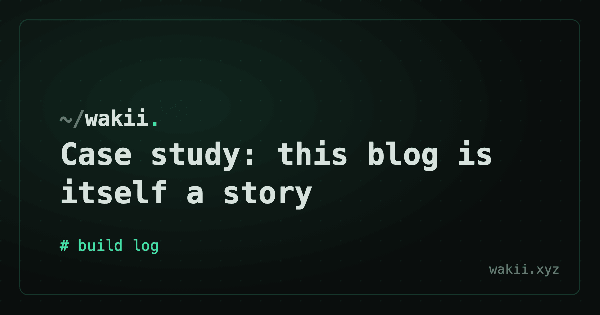 Case study: this blog is itself a story