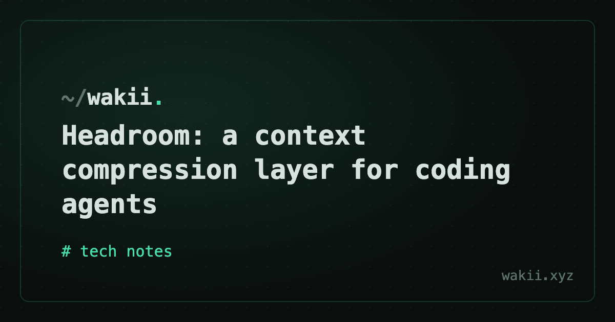 Headroom: a context compression layer for coding agents