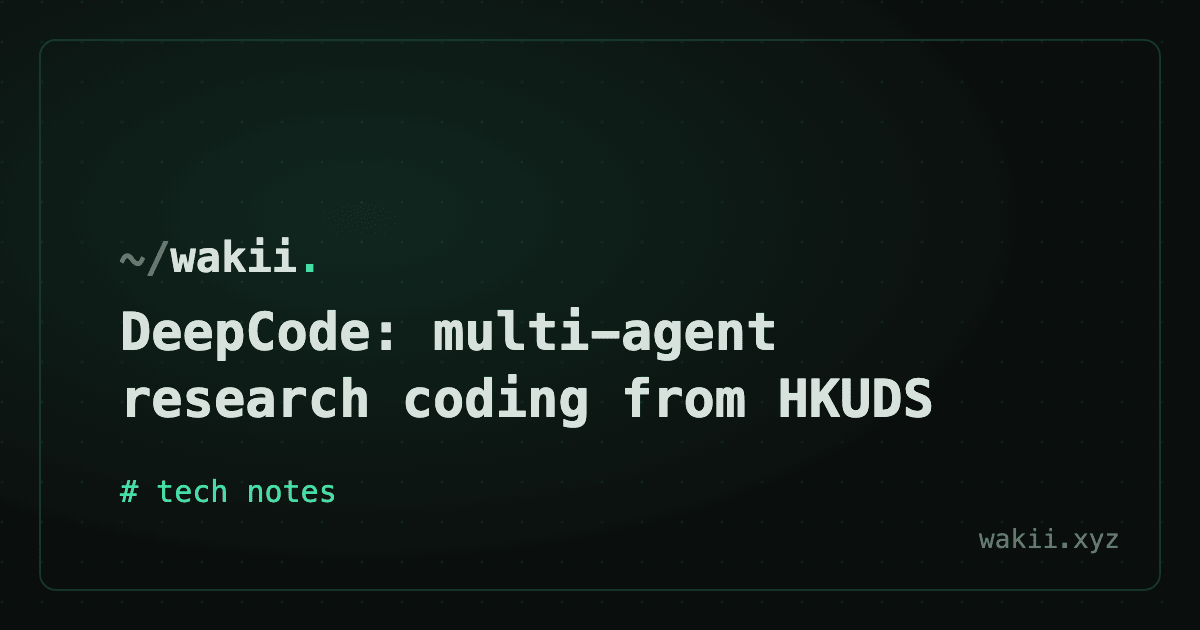 DeepCode: multi-agent research coding from HKUDS
