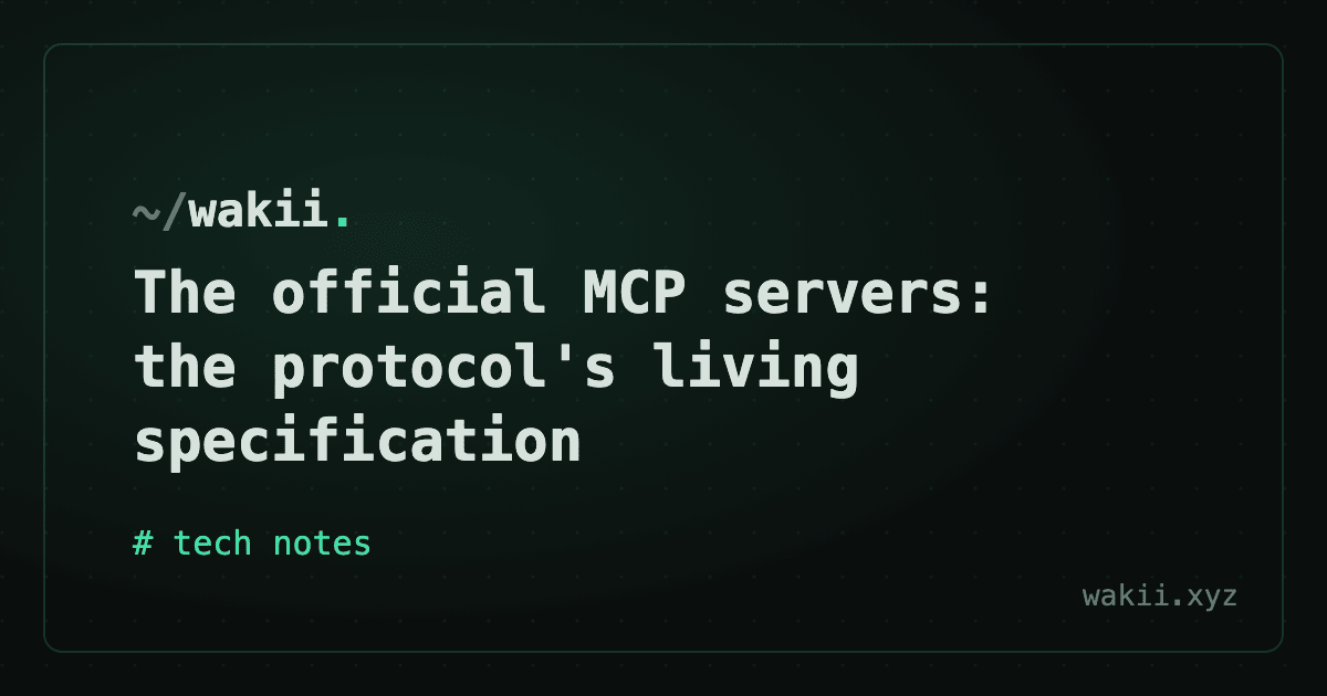 The official MCP servers: the protocol's living specification