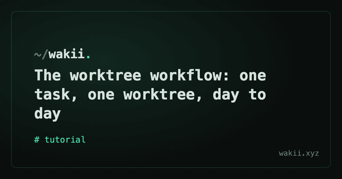 The worktree workflow: one task, one worktree, day to day