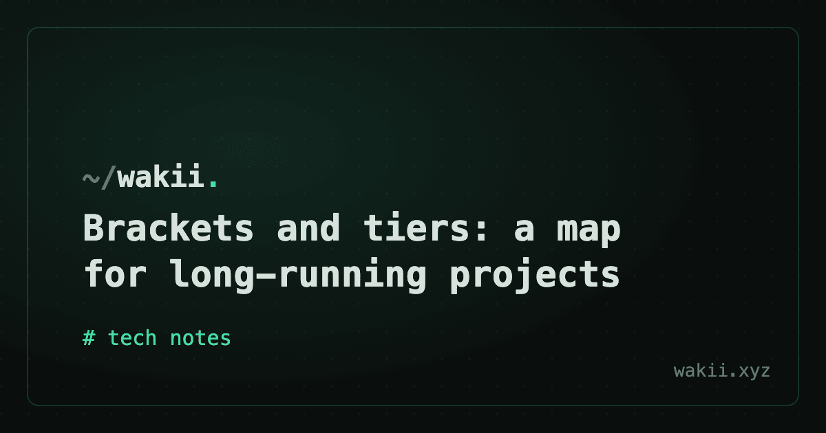 Brackets and tiers: a map for long-running projects
