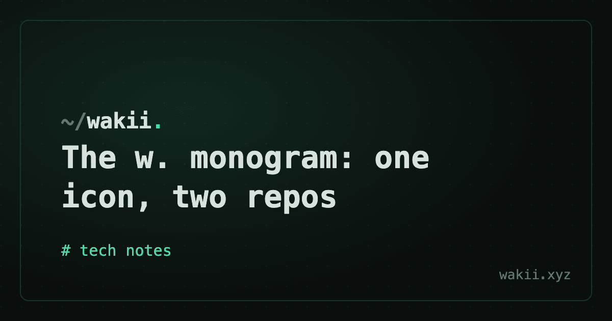 The w. monogram: one icon, two repos