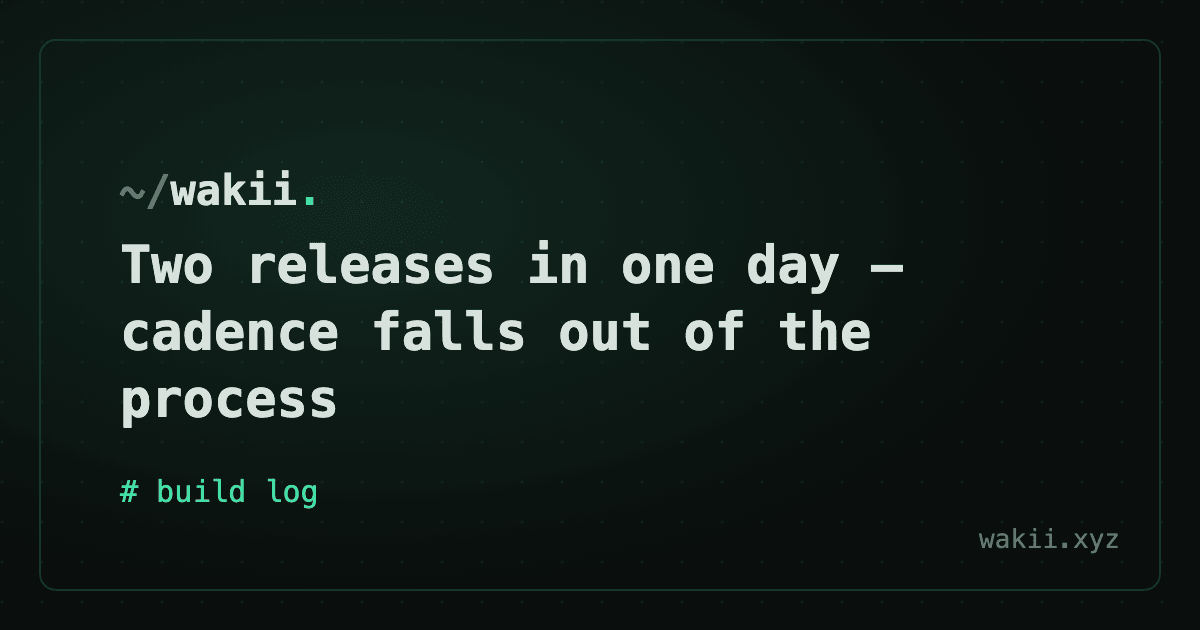 Two releases in one day — cadence falls out of the process