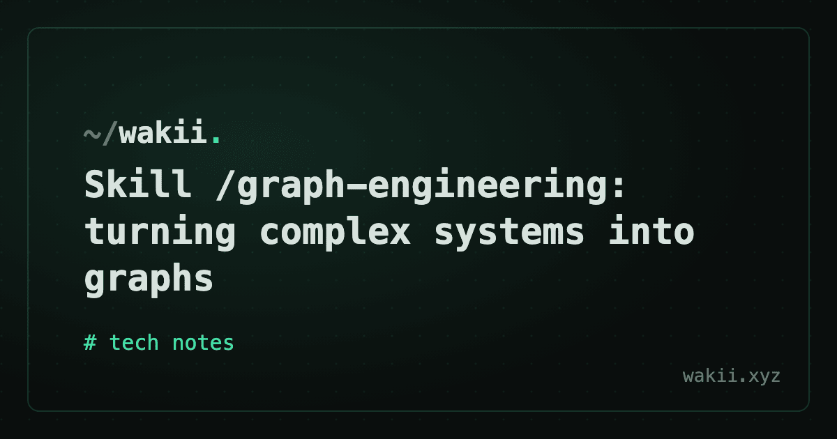 Skill /graph-engineering: turning complex systems into graphs