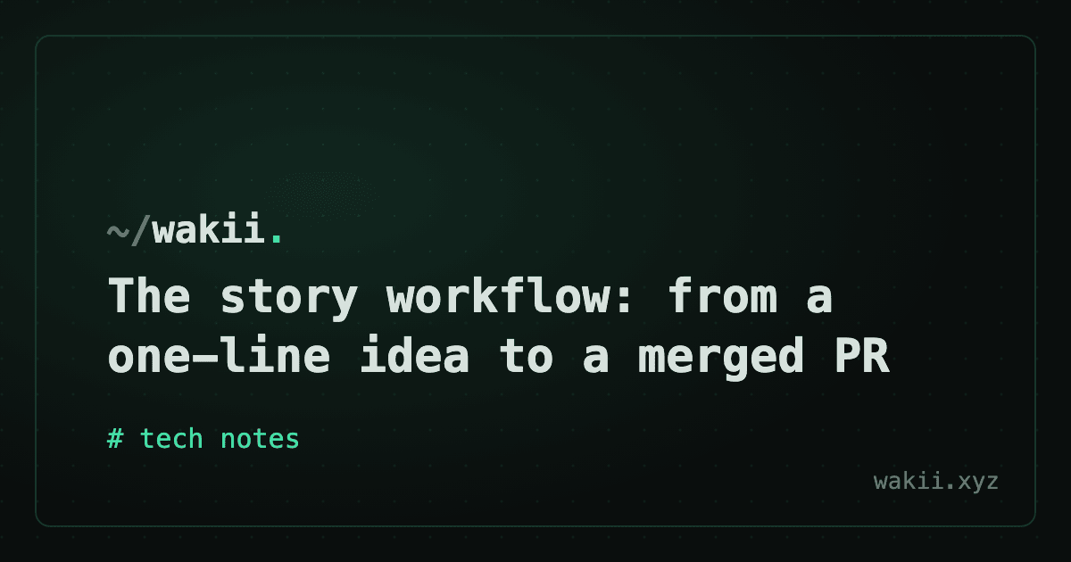 The story workflow: from a one-line idea to a merged PR
